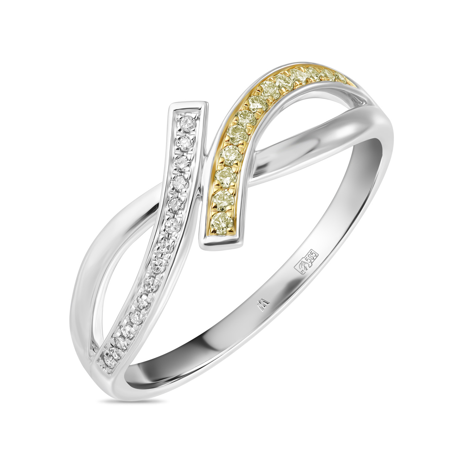 Кольца МЮЗ Кольцо с бриллиантами и цветными бриллиантами кольца мюз кольцо с цветными бриллиантами и бриллиантами