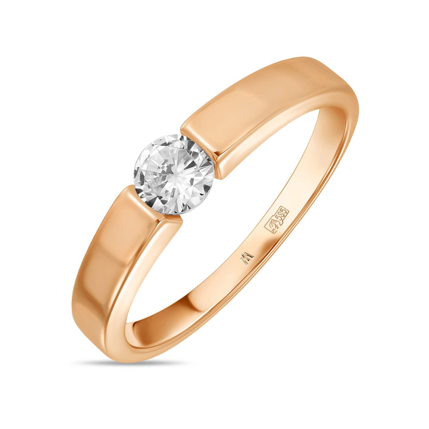 Кольца МЮЗ Золотое кольцо с фианитом кольца мюз золотое кольцо с эмалью и фианитом
