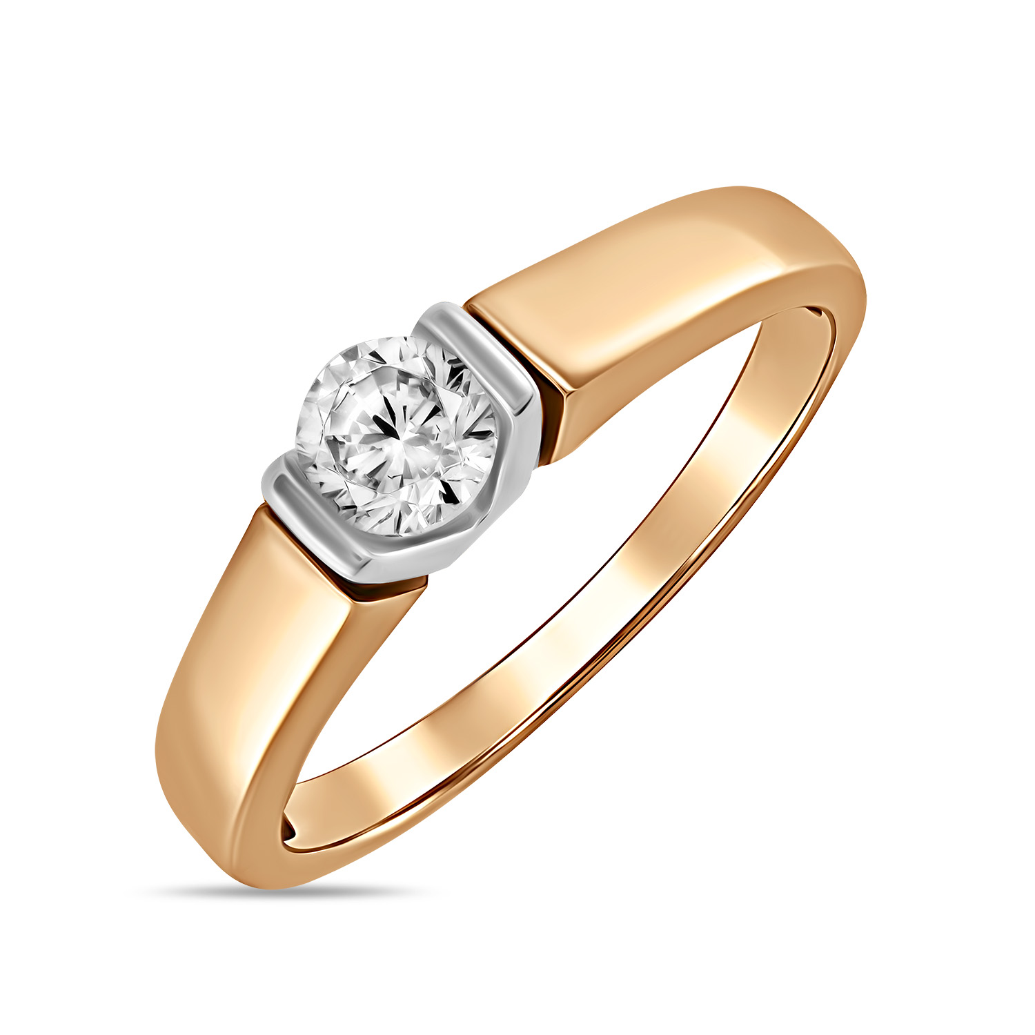 Кольца МЮЗ Золотое кольцо с фианитом 24384