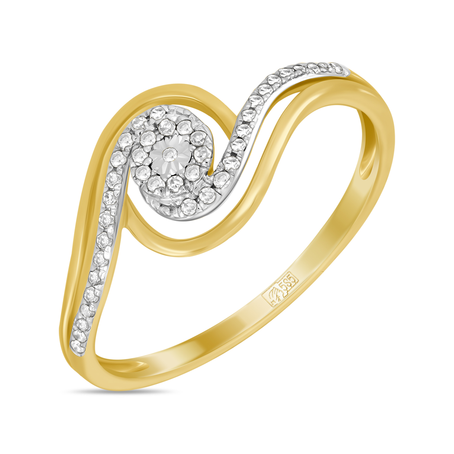 Кольца МЮЗ Золотое кольцо с бриллиантами 22760