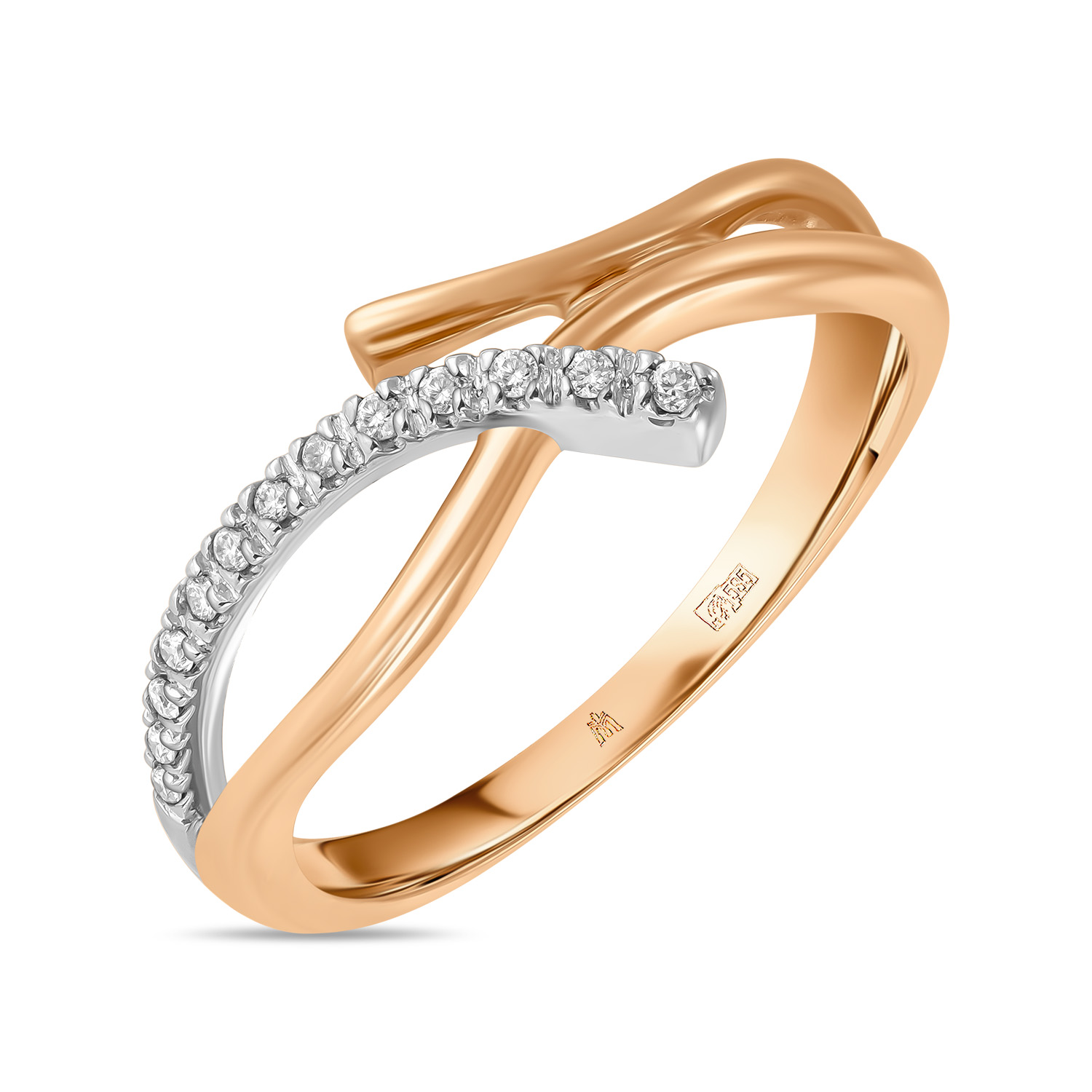 Кольца МЮЗ Золотое кольцо с бриллиантами 28360