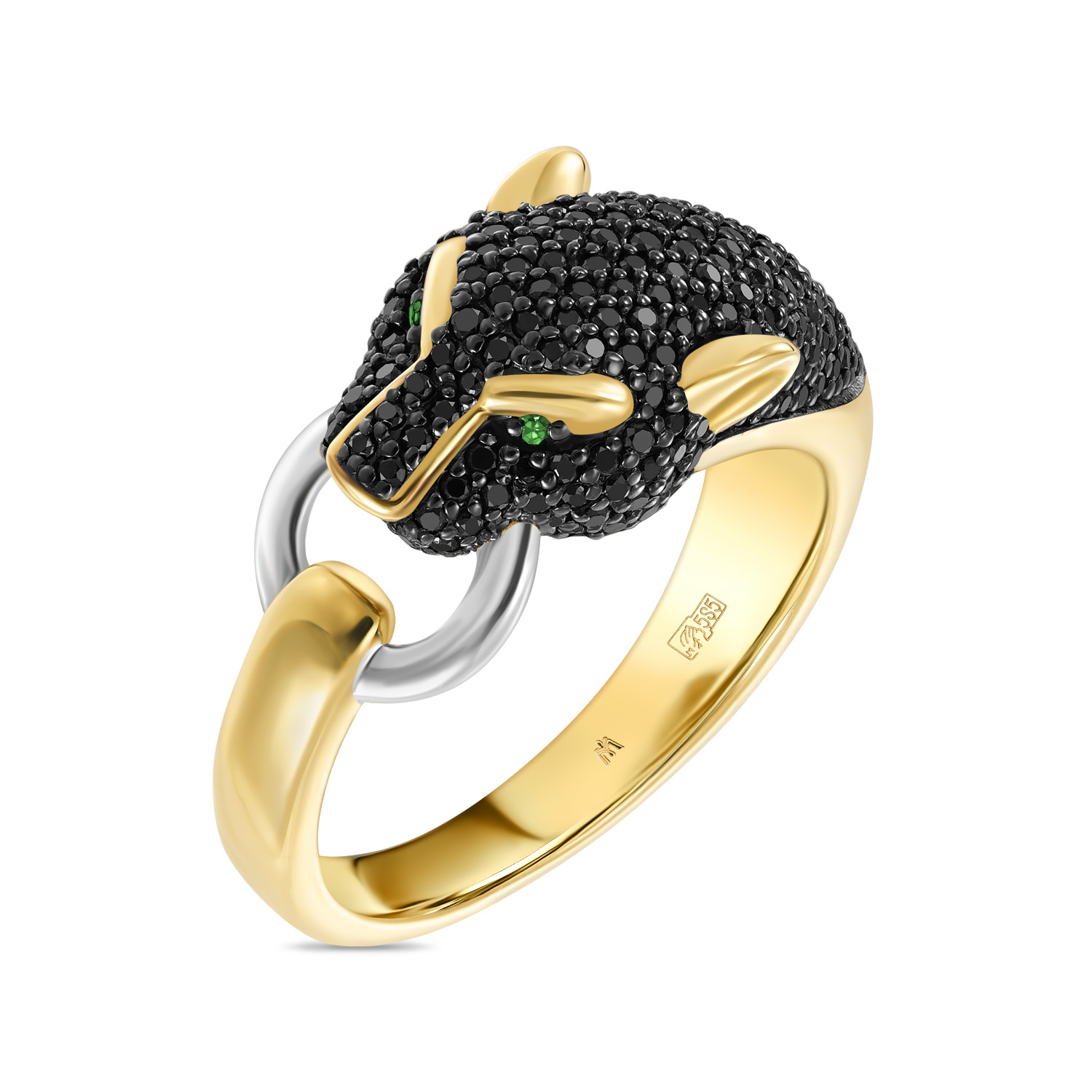 Кольца МЮЗ Кольцо с цветными бриллиантами и облагороженными бриллиантами кольца мюз золотое кольцо с облагороженными бриллиантами и цветными бриллиантами