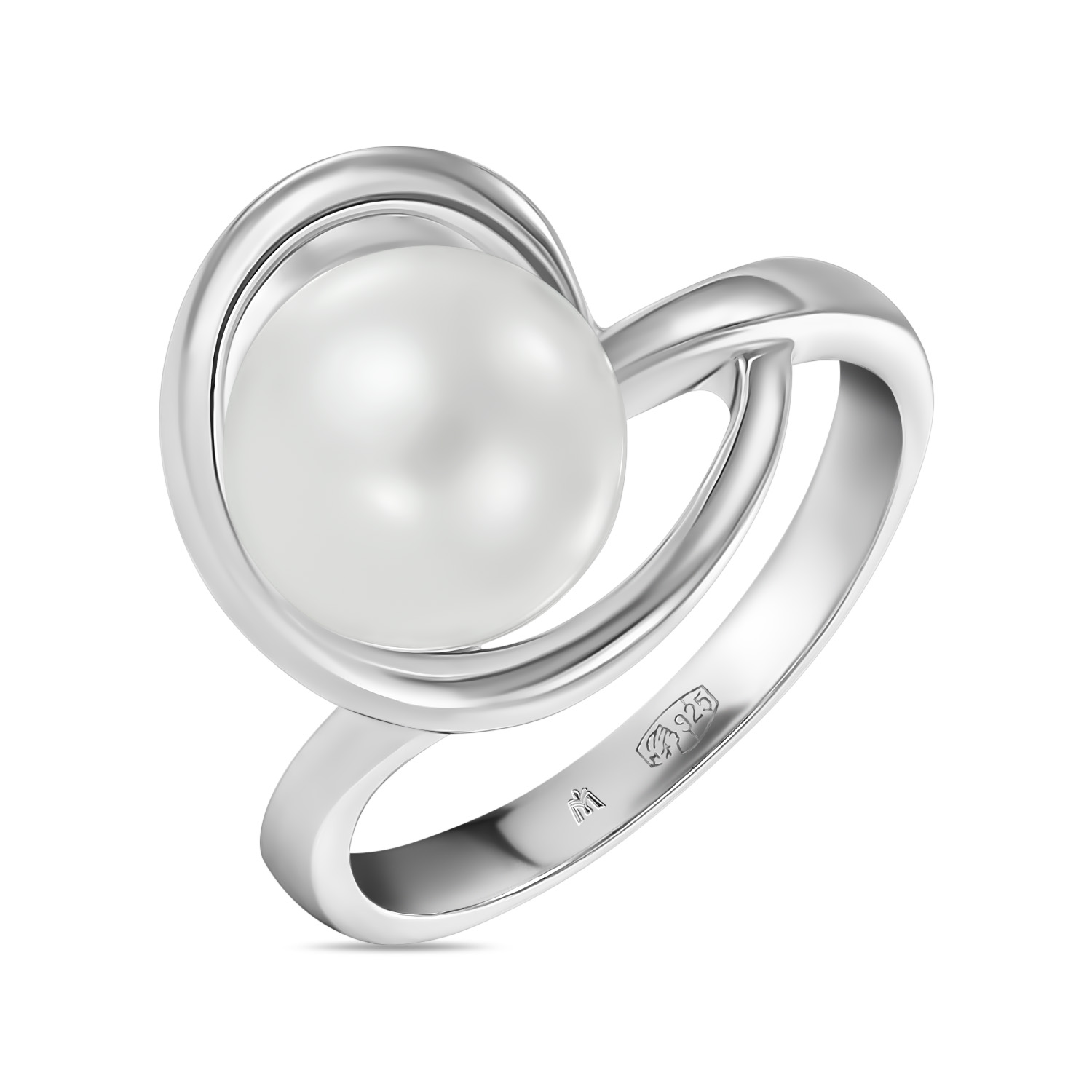 Кольца МЮЗ Серебряное кольцо с жемчугом серебряное кольцо с жемчугом родолитом