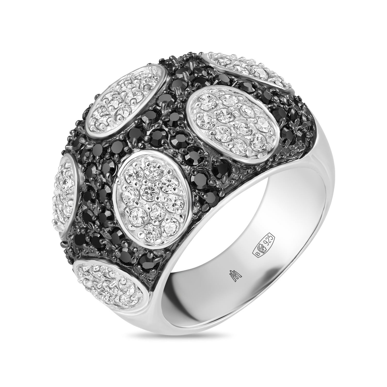 Серебряное кольцо c фианитами - фото 1