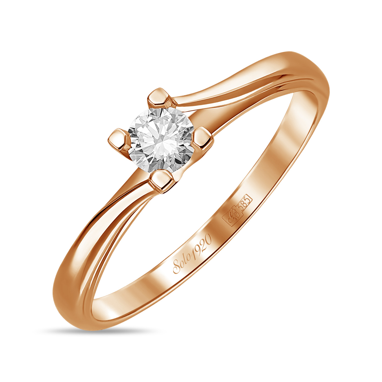 Кольца МЮЗ Золотое кольцо с бриллиантом 39870