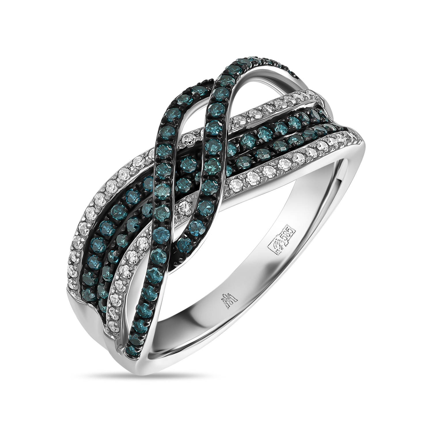Кольца МЮЗ Кольцо с цветными бриллиантами и бриллиантами кольца мюз кольцо с бриллиантами и цветными бриллиантами