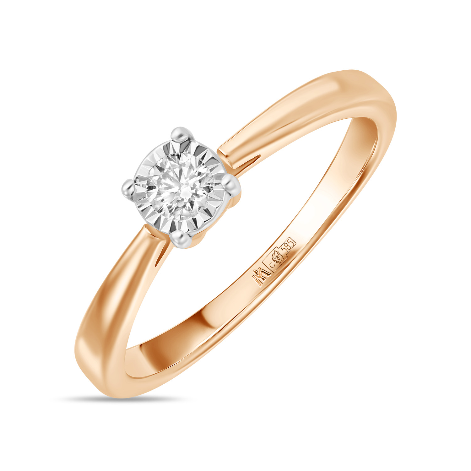 Кольца МЮЗ Золотое кольцо с бриллиантом 38950