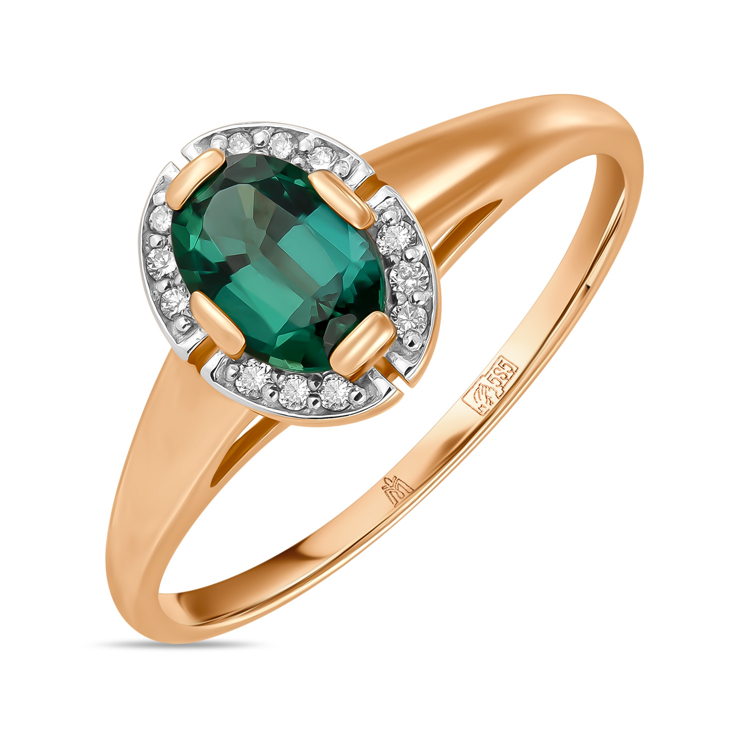 Кольца МЮЗ Кольцо с бриллиантами и гидротермальным изумрудом кольца мюз золотое кольцо с бриллиантами и гидротермальным изумрудом
