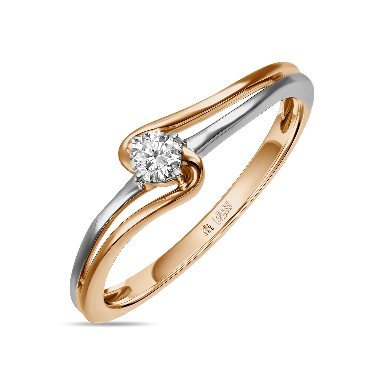 Кольца МЮЗ Золотое кольцо с бриллиантом 28995