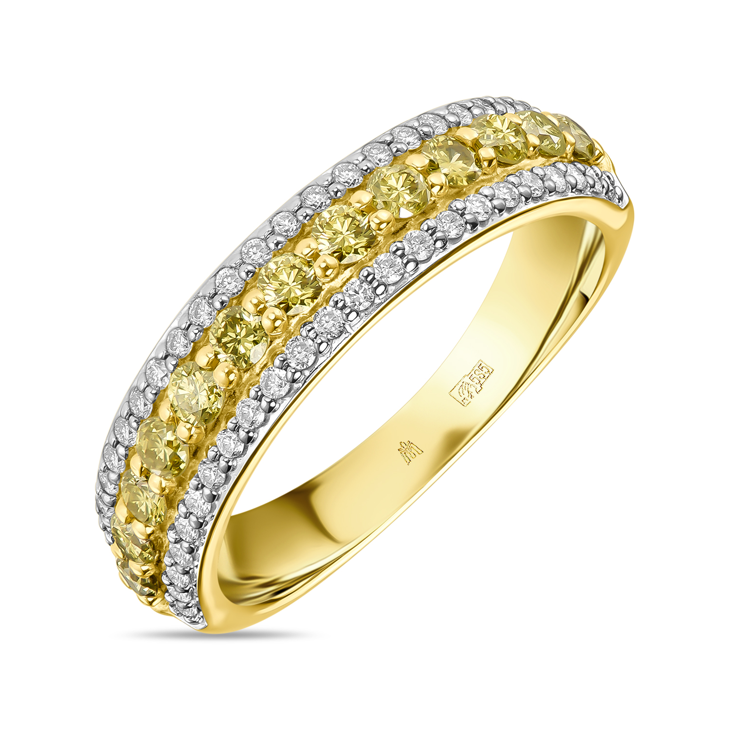 Кольца МЮЗ Кольцо с бриллиантами и цветными бриллиантами кольца мюз кольцо с бриллиантами и ониксом