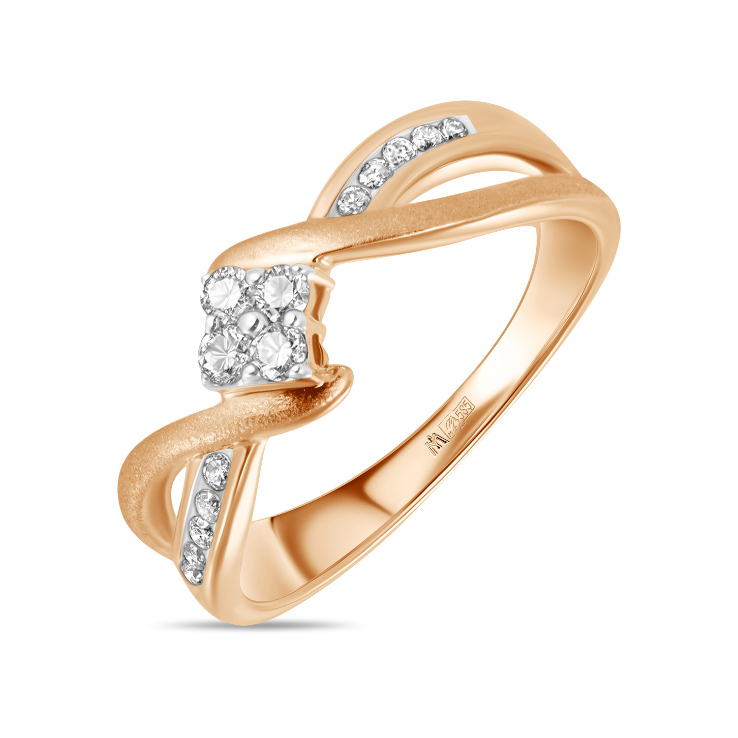Кольца МЮЗ Золотое кольцо с бриллиантами 40195