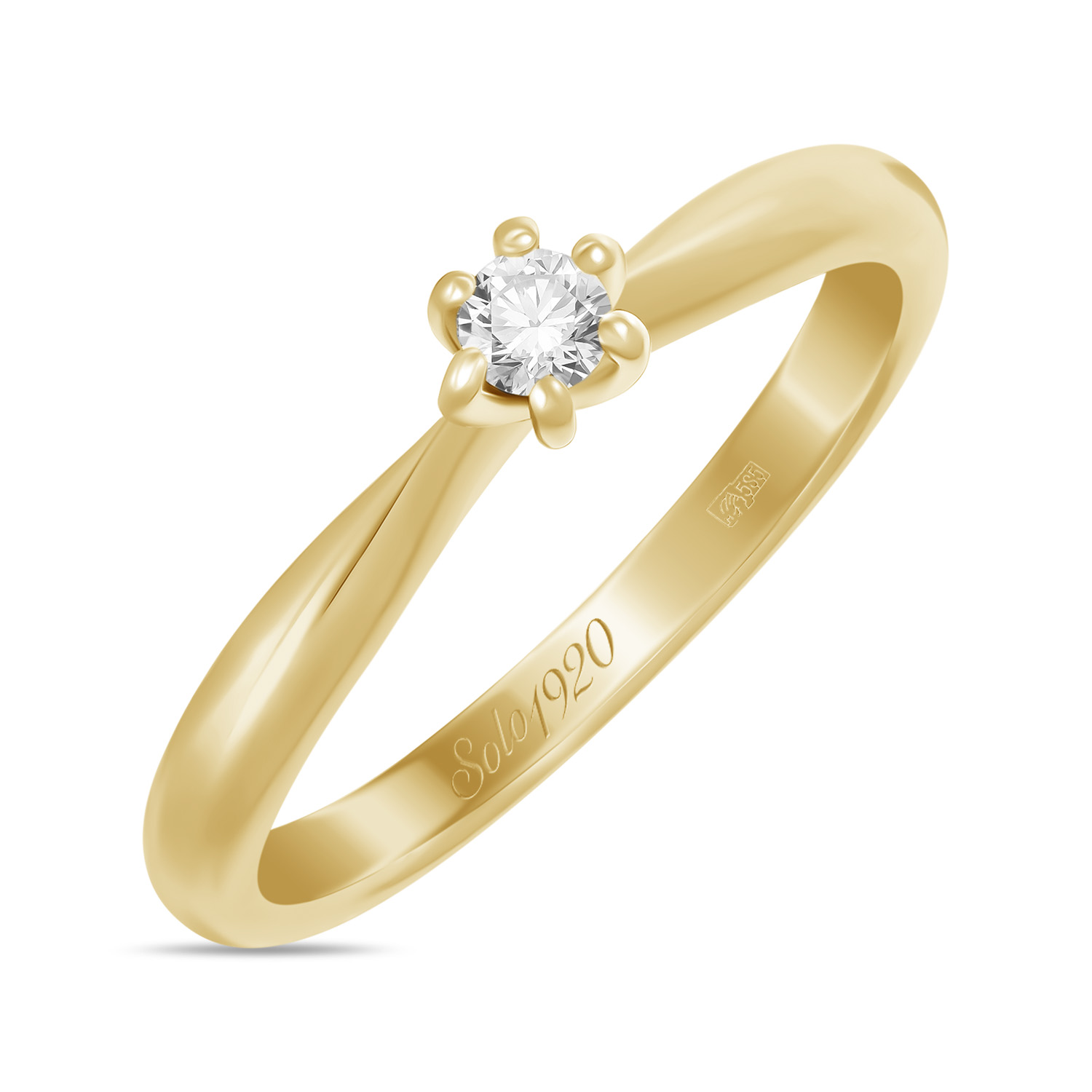 Кольца МЮЗ Золотое кольцо с бриллиантом 48669