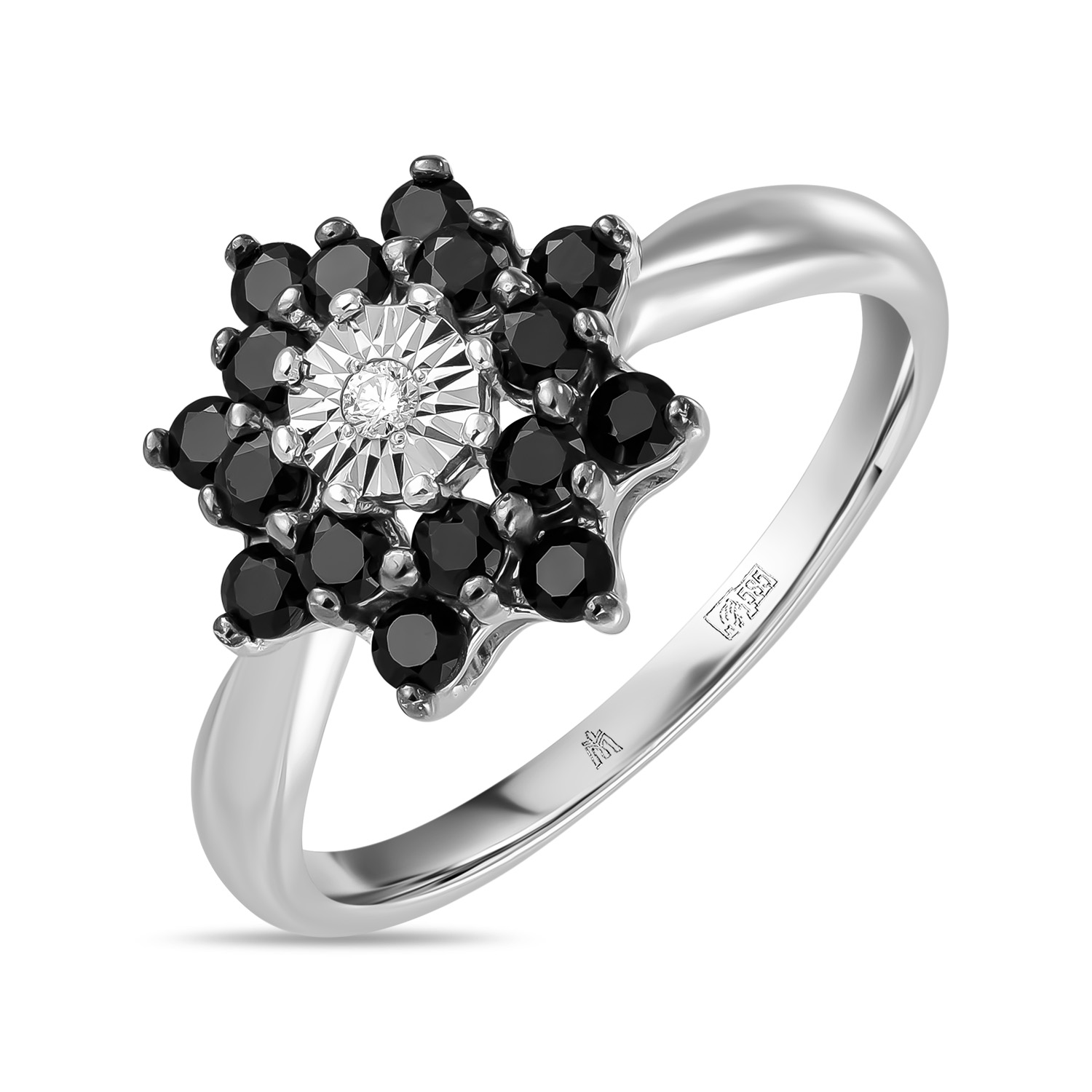 Кольца МЮЗ Кольцо с бриллиантом и цветными сапфирами кольца мюз кольцо с бриллиантом и цветными сапфирами