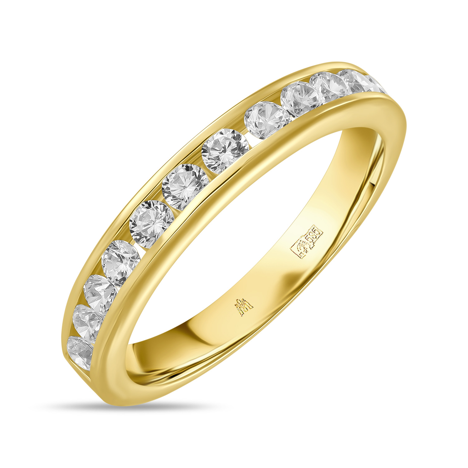 Кольца МЮЗ Золотое кольцо с фианитами кольца мюз золотое кольцо с цитрином хризолитом и фианитами