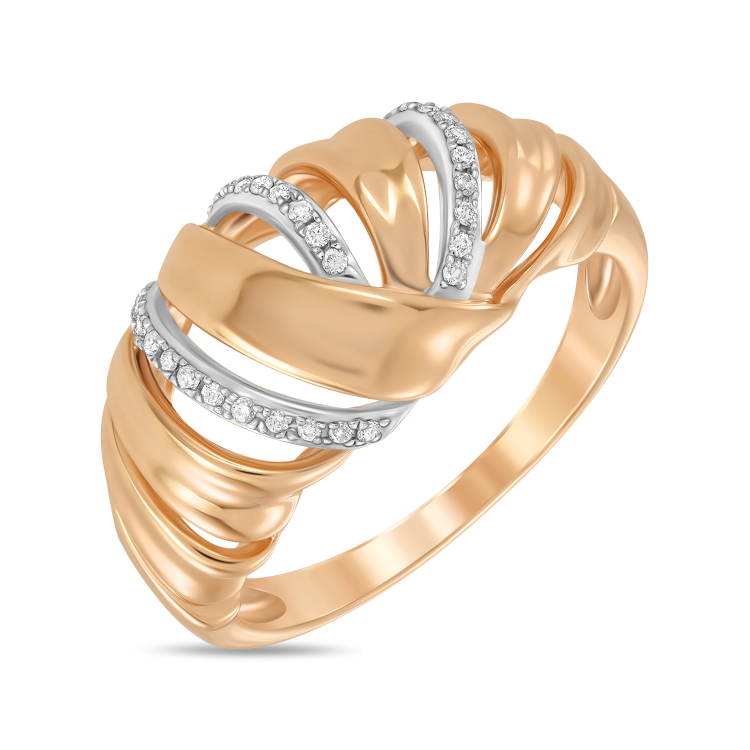 Кольца МЮЗ Золотое кольцо с бриллиантами 46396