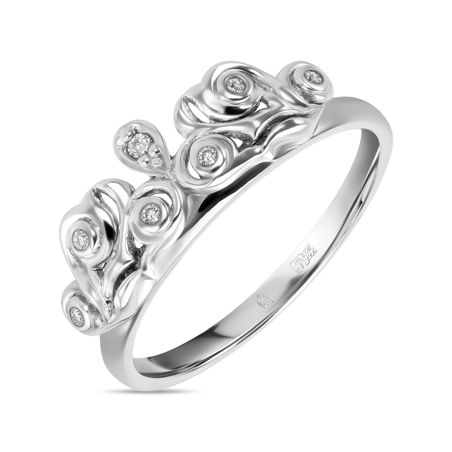 Кольца МЮЗ Золотое кольцо с бриллиантами 23995