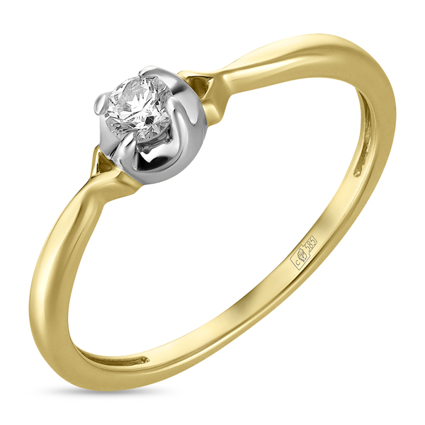 Кольца МЮЗ Золотое кольцо с бриллиантом