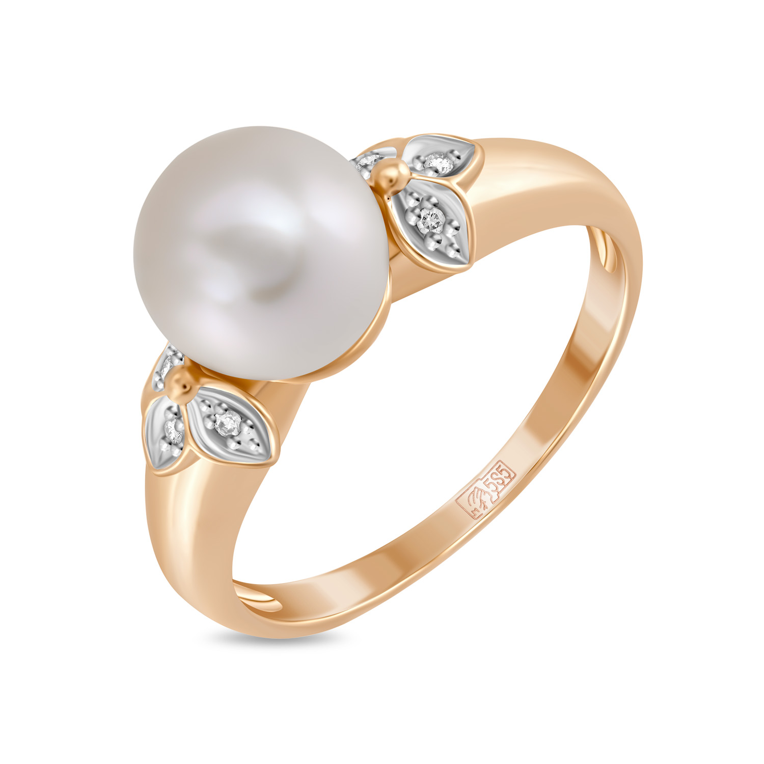 Кольца МЮЗ Золотое кольцо с бриллиантами и жемчугом кольца джей ви золотое кольцо с турмалином жемчугом бриллиантами