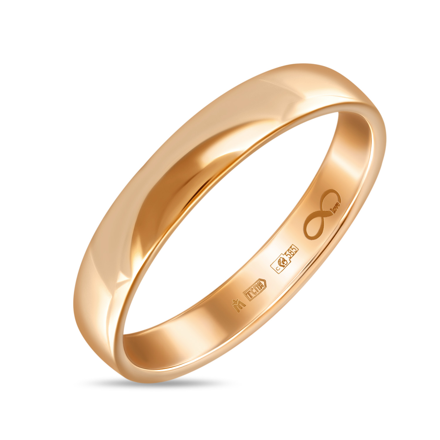 Золотое кольцо, цвет красный - фото 1