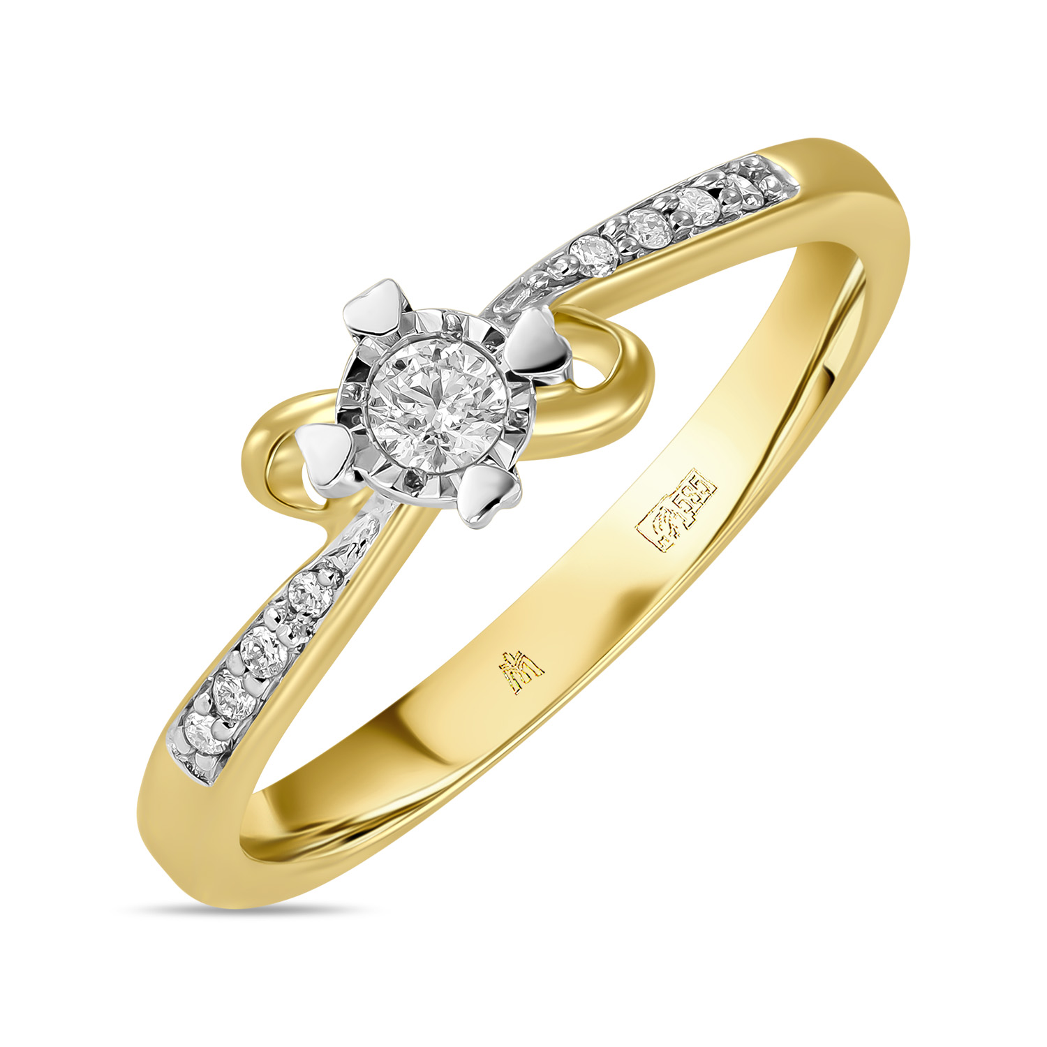 Кольца МЮЗ Золотое кольцо с бриллиантами 36760