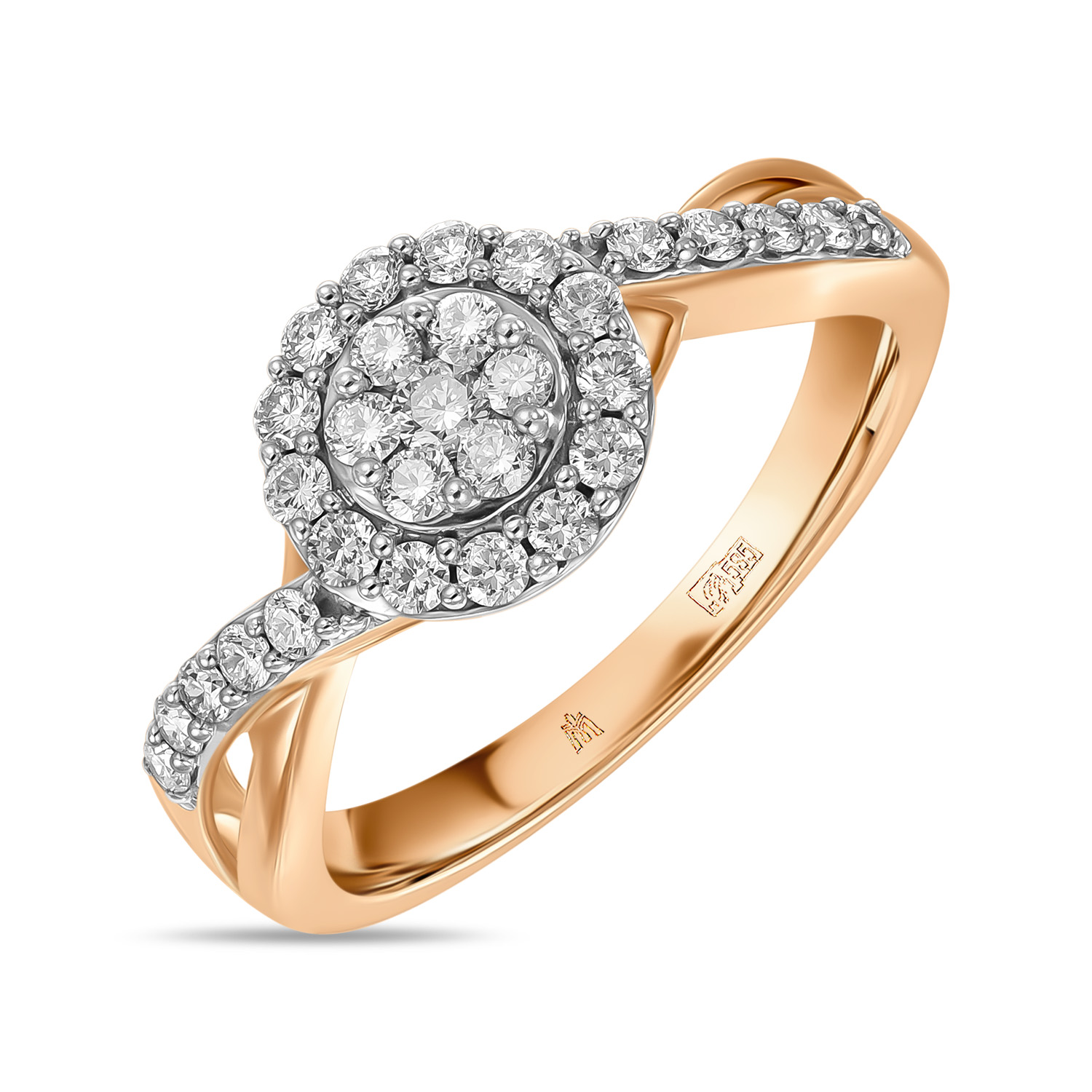 Кольца МЮЗ Золотое кольцо с бриллиантами