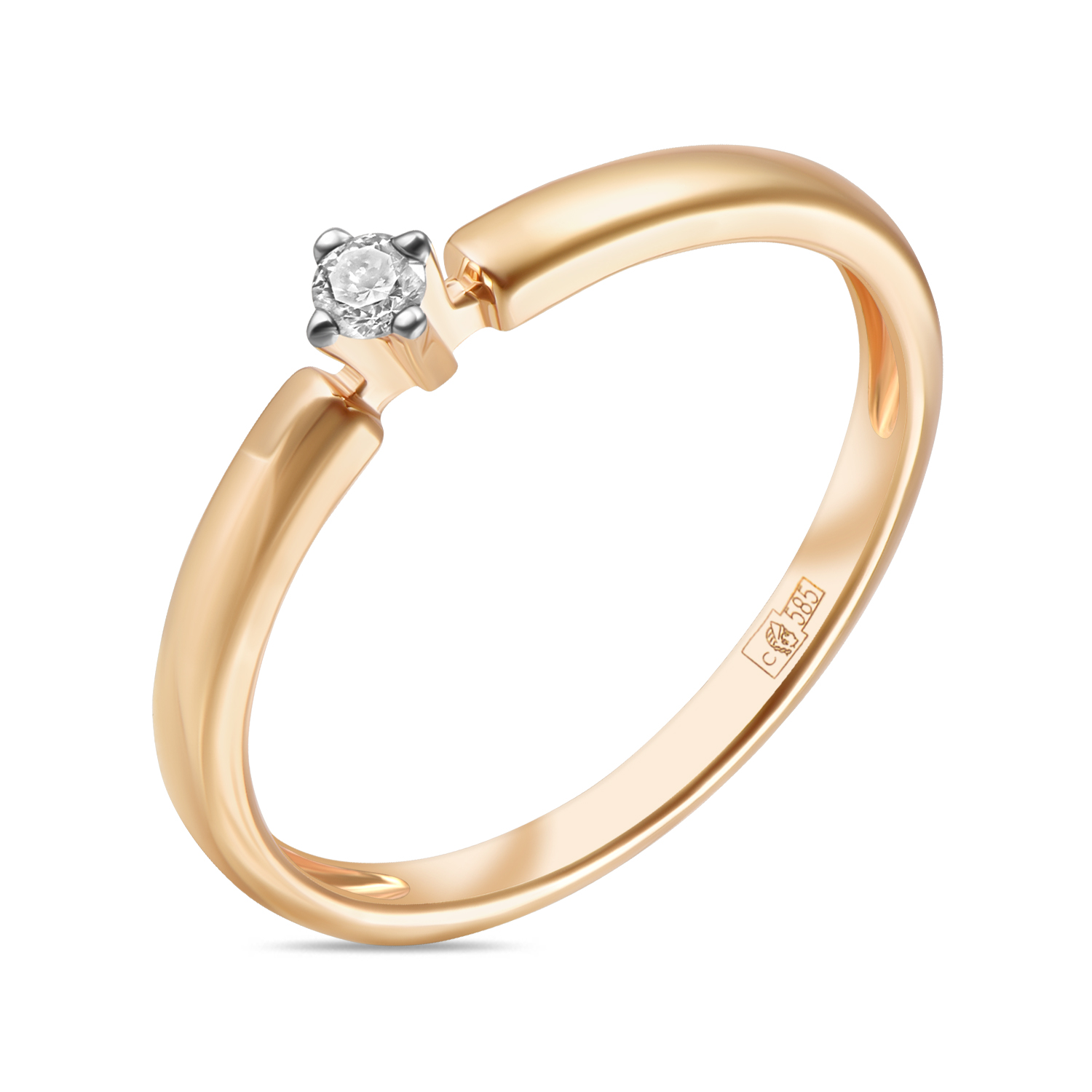 Кольца МЮЗ Золотое кольцо с бриллиантом кольца miuz diamonds r01 sol59 025 g3 w