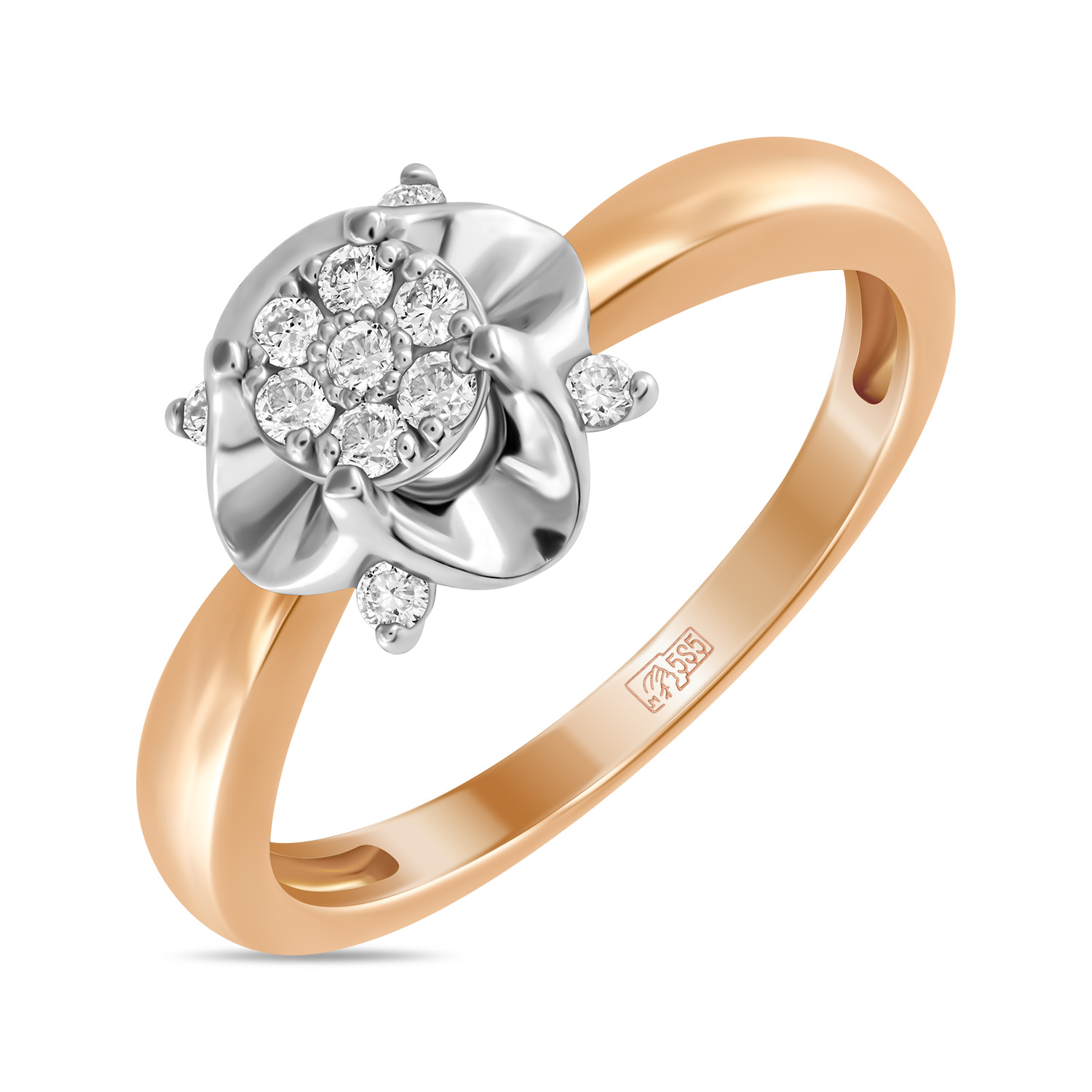 Кольца МЮЗ Золотое кольцо с бриллиантами 37196