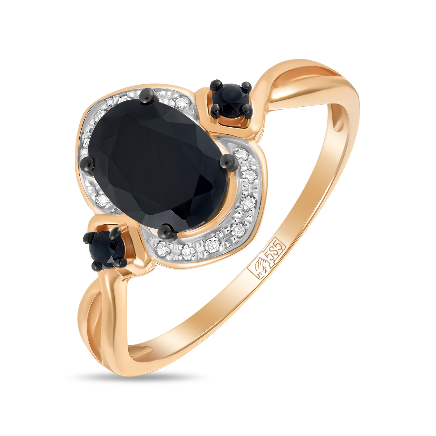 Кольца МЮЗ Золотое кольцо с бриллиантами и цветными сапфирами кольца мюз золотое кольцо с аметистами бриллиантами родолитом и цветными сапфирами