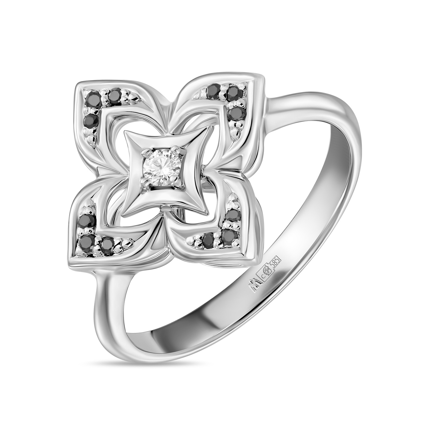 Кольца МЮЗ Кольцо с облагороженными бриллиантами и бриллиантом кольца мюз кольцо с облагороженными бриллиантами и бриллиантом