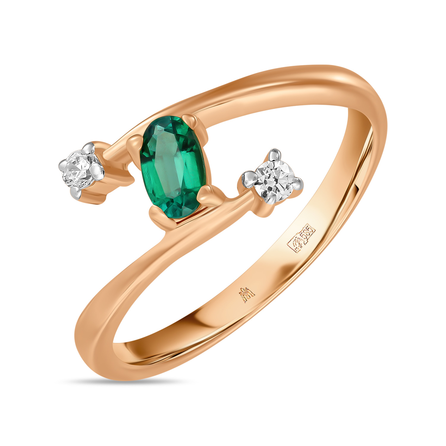 Кольца МЮЗ Золотое кольцо с выращенным сапфиром и фианитами кольца мюз золотое кольцо с топазом и выращенным сапфиром