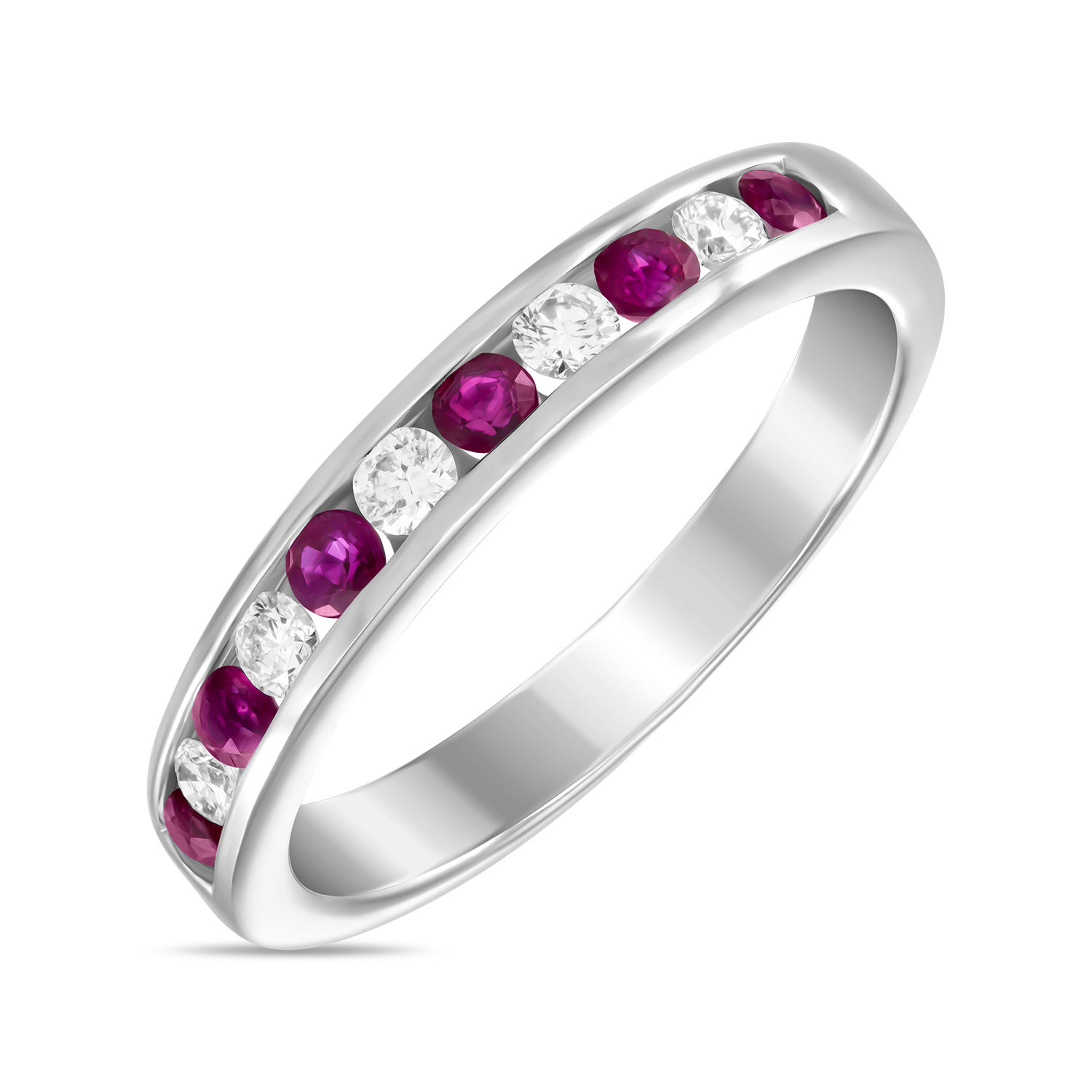 Кольца МЮЗ Золотое кольцо с бриллиантами и рубинами