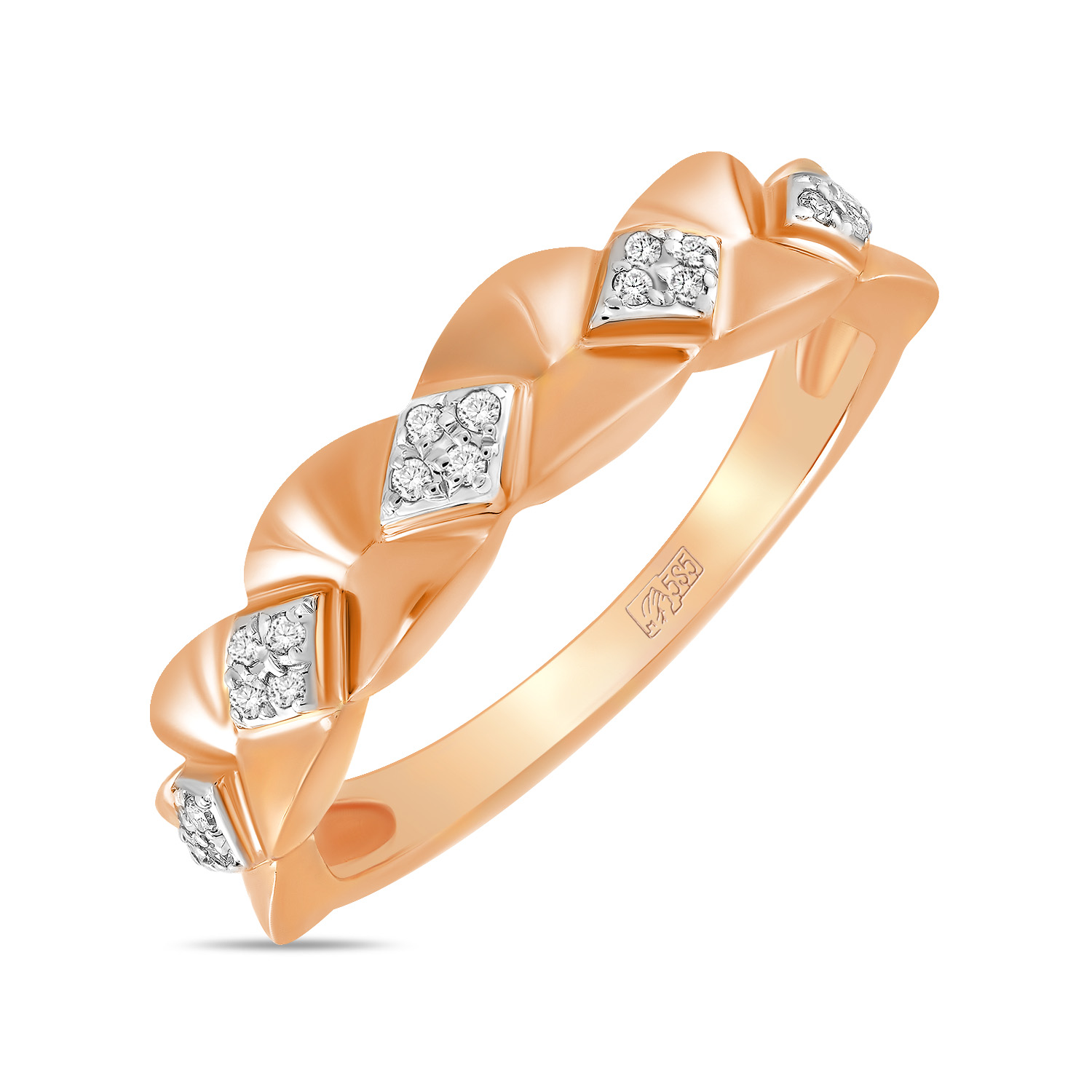 Кольца МЮЗ Золотое кольцо с бриллиантами 29195