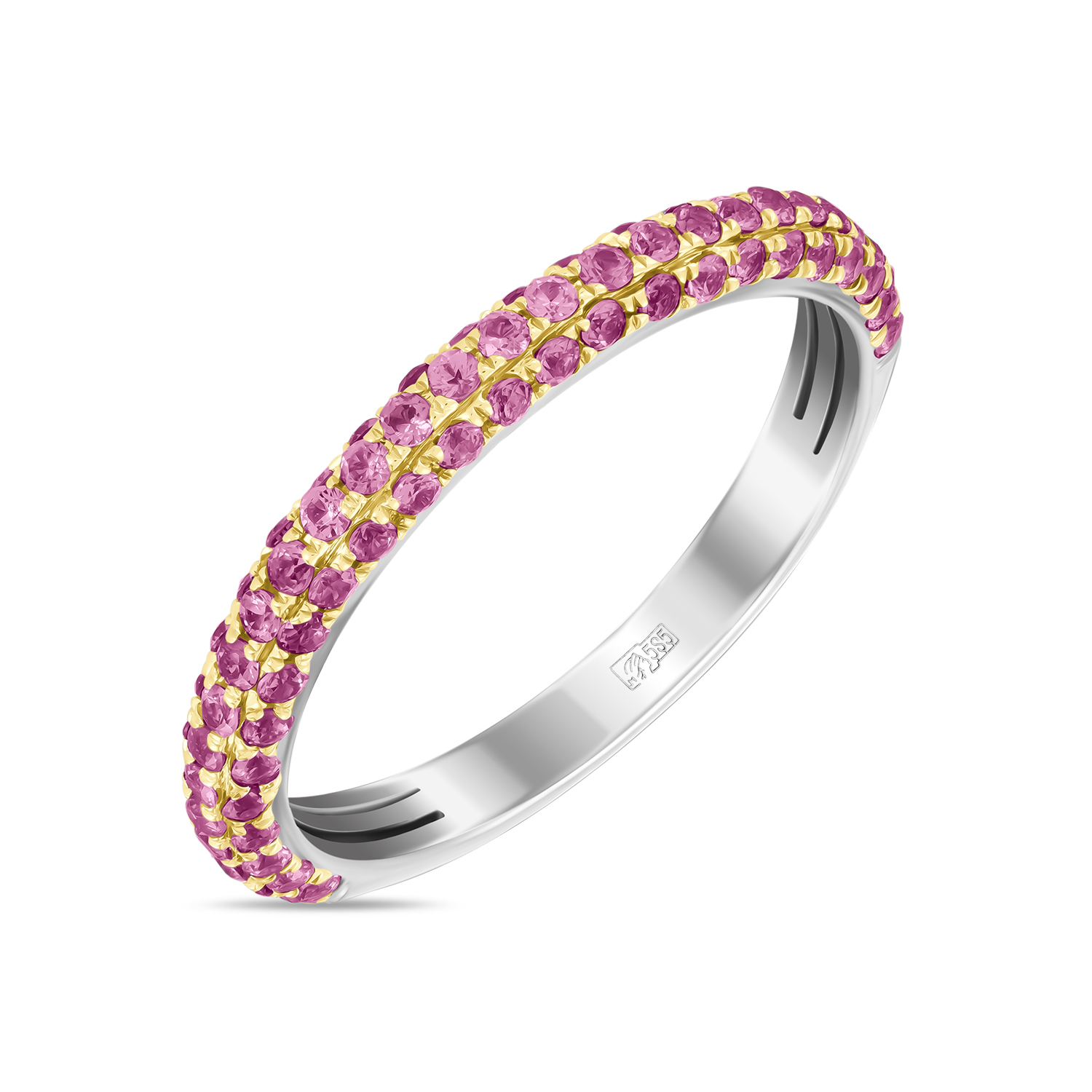 Кольца МЮЗ Золотое кольцо с цветными сапфирами кольца мюз золотое кольцо с аметистами бриллиантом и цветными сапфирами