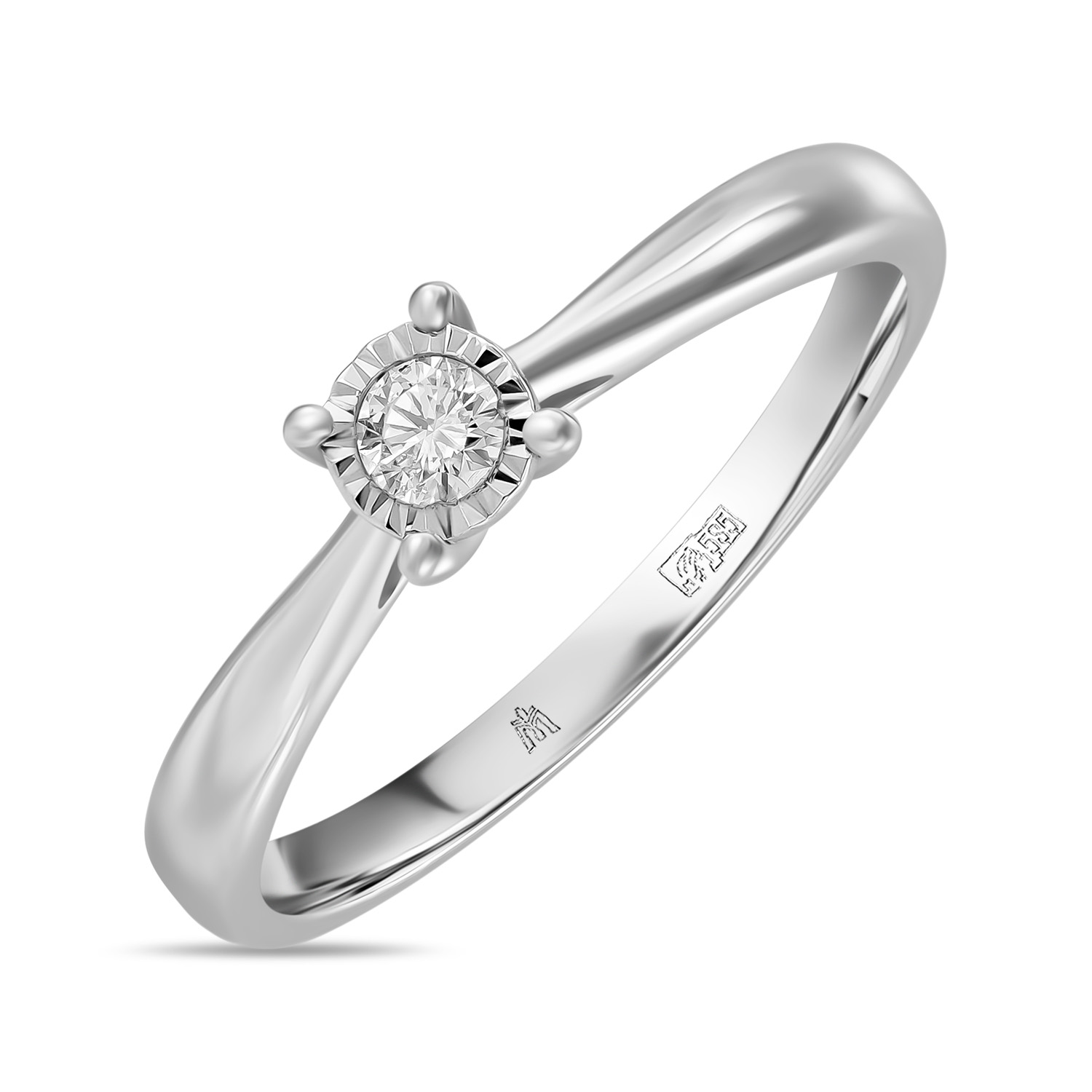 Кольца МЮЗ Золотое кольцо с бриллиантом 37450