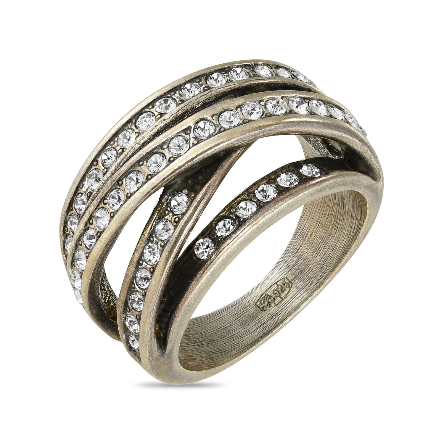 Серебряное кольцо c сваровски - фото 1