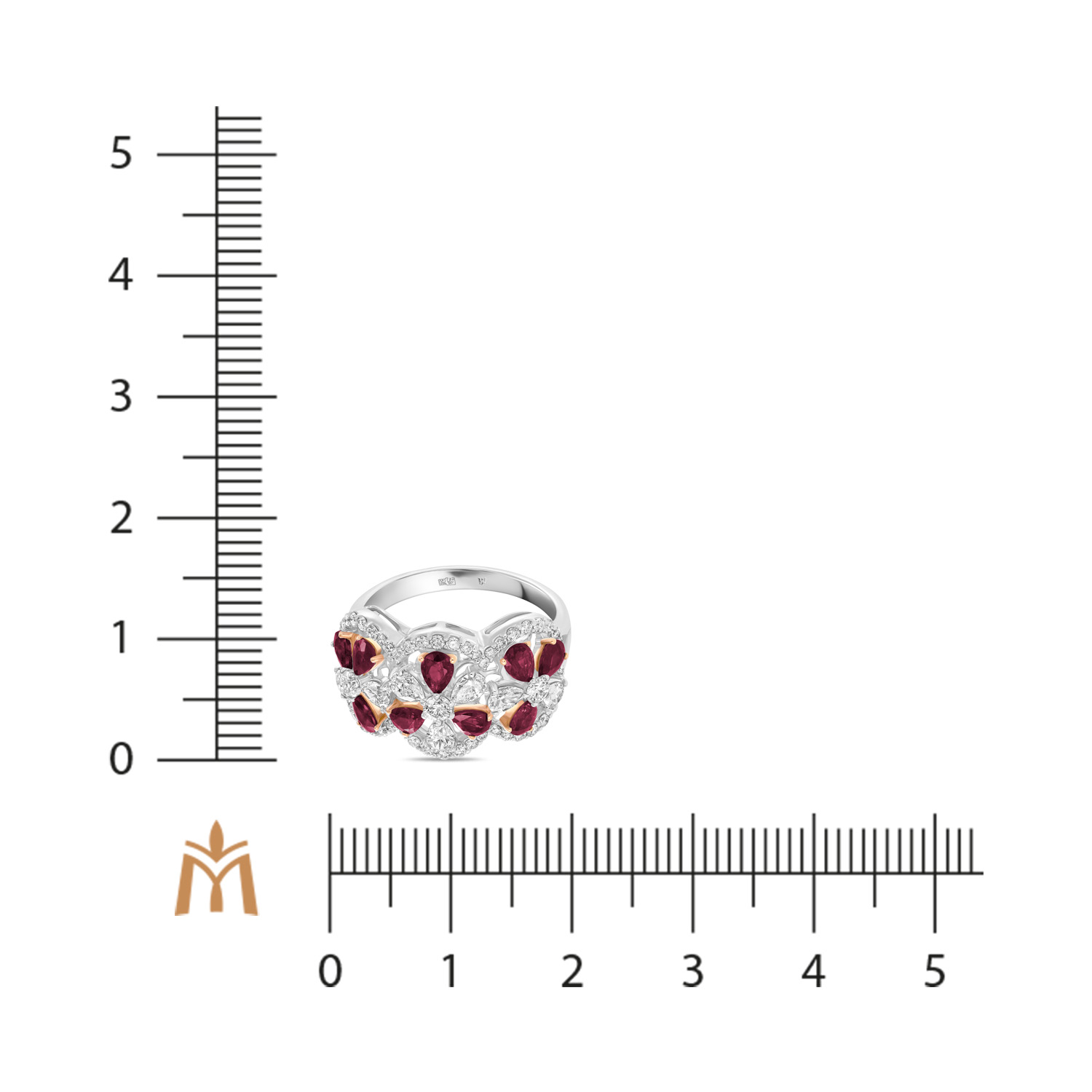 Кольцо с бриллиантами и рубинами R4211-RG1529WRU1 - Фото 2