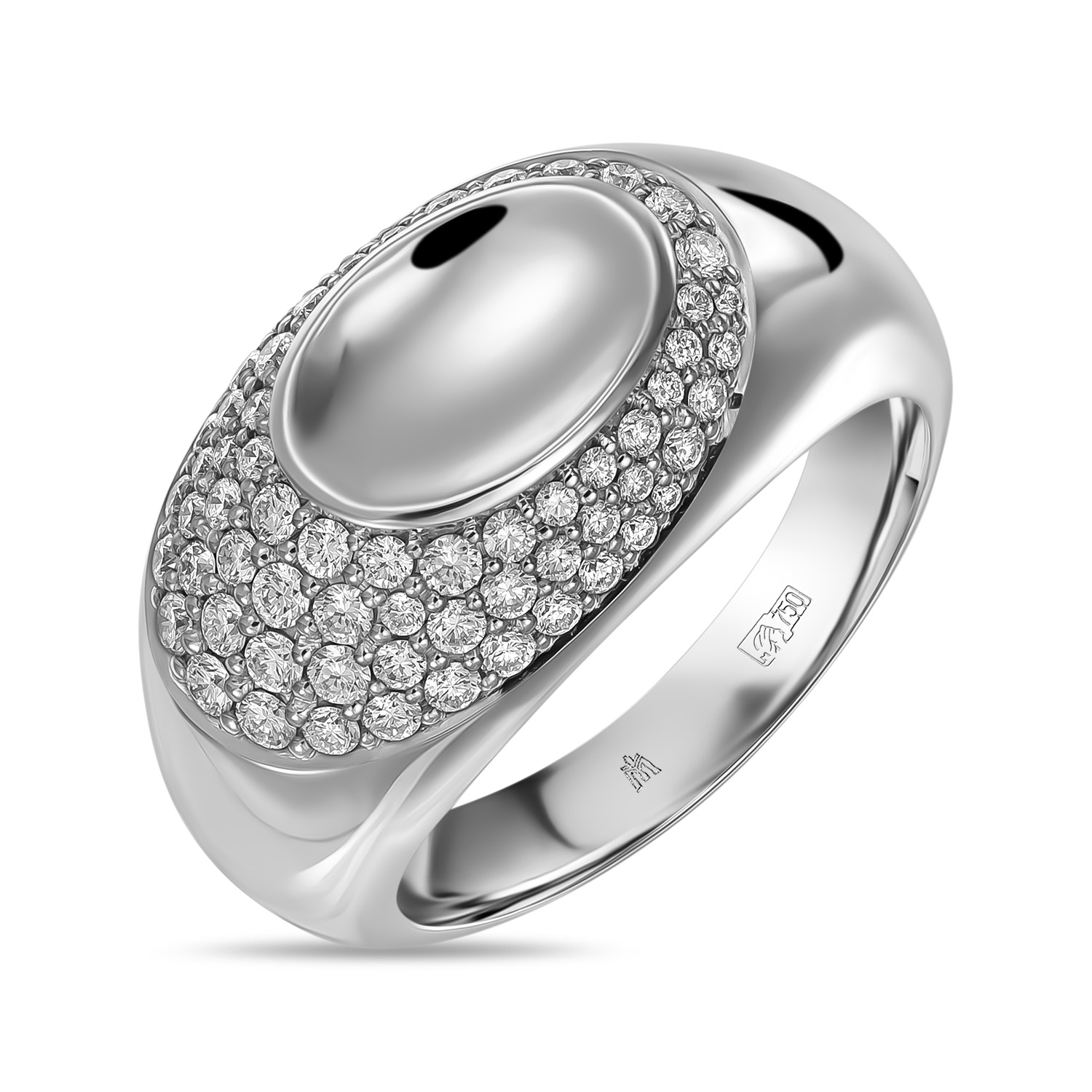 Кольцо с бриллиантами МЮЗ, цвет белый - фото 1