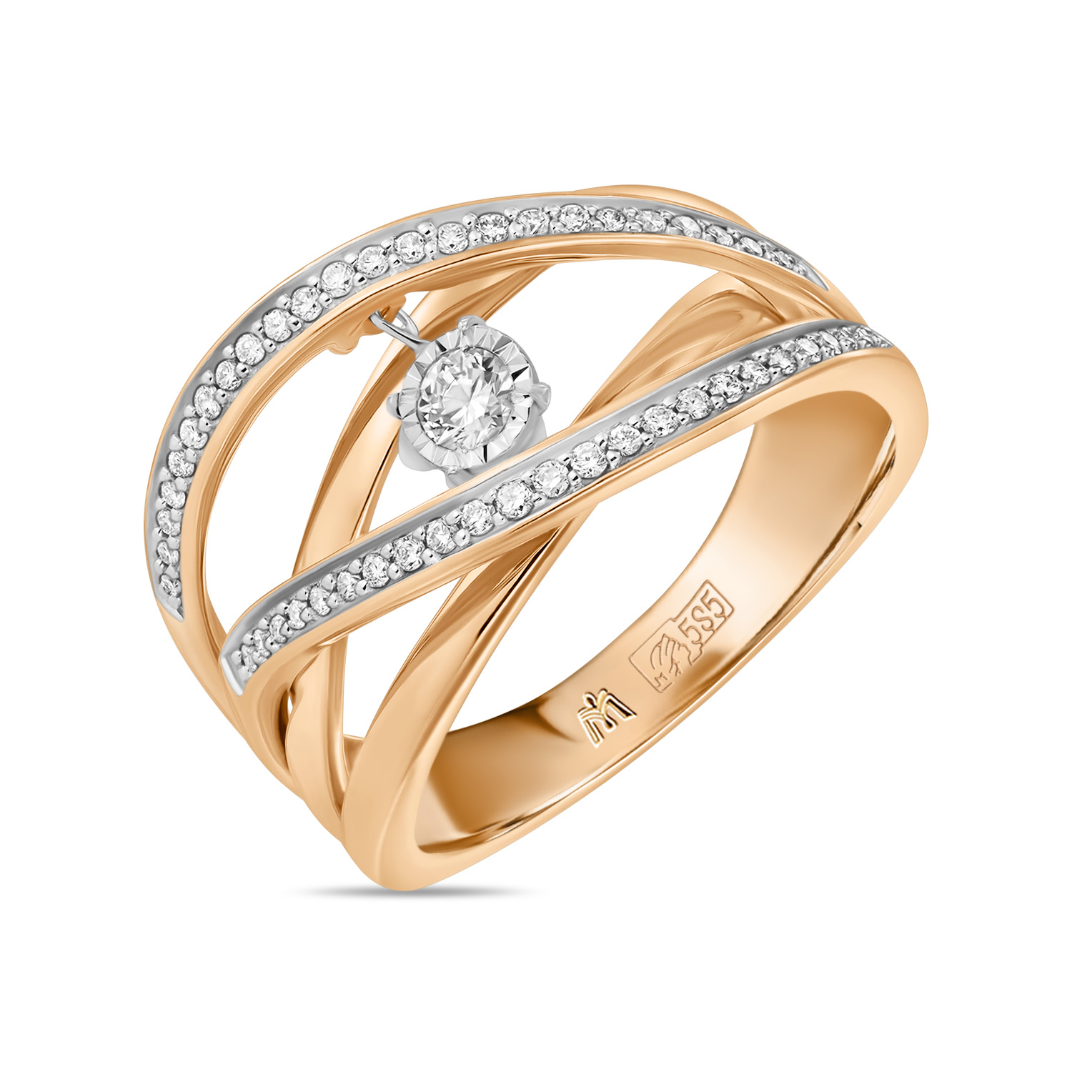 Золотое кольцо с бриллиантом 3495-110