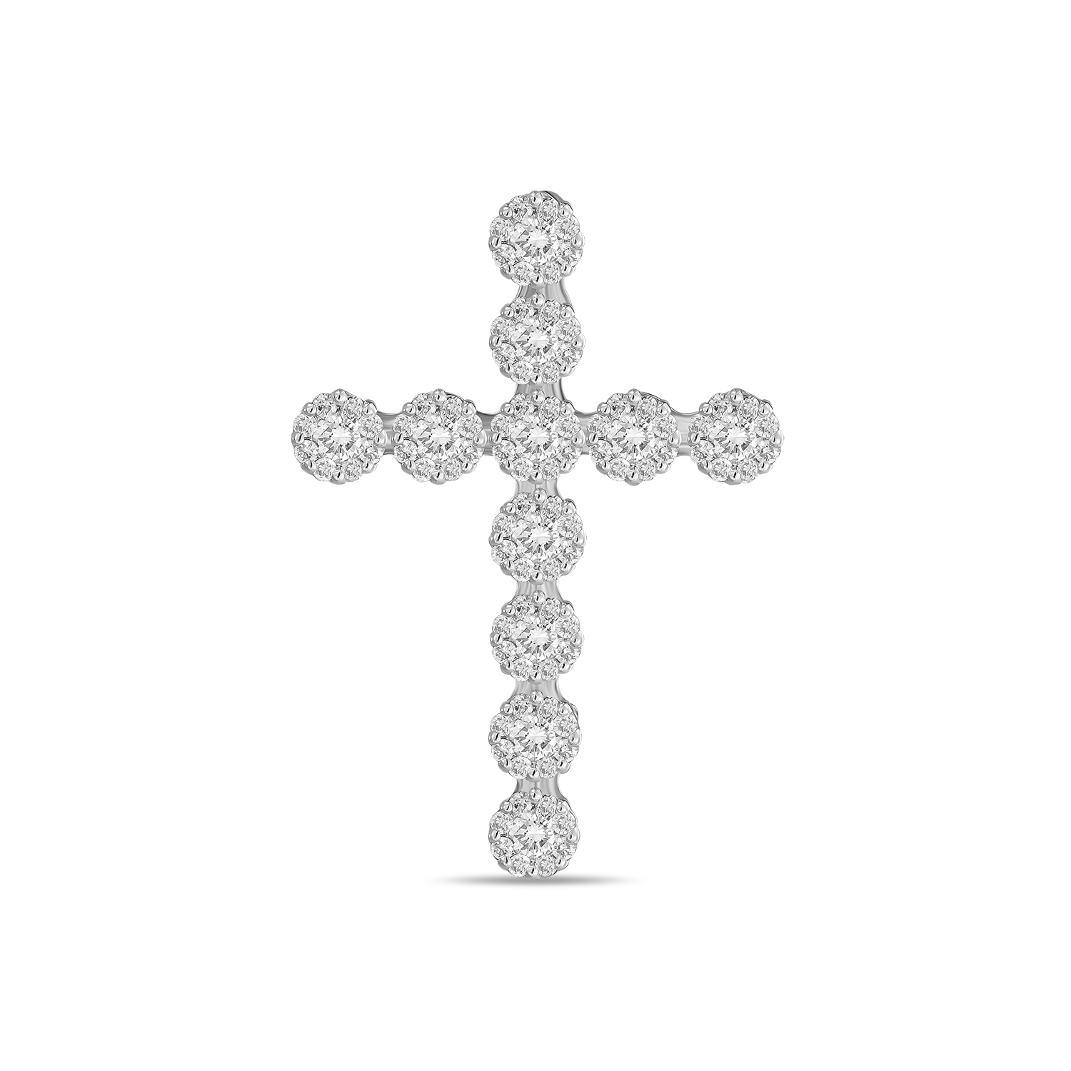 Крест с бриллиантами МЮЗ, цвет белый