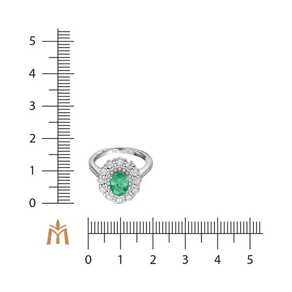 Кольцо с бриллиантами и изумрудом R01-35796-EM - Фото 2