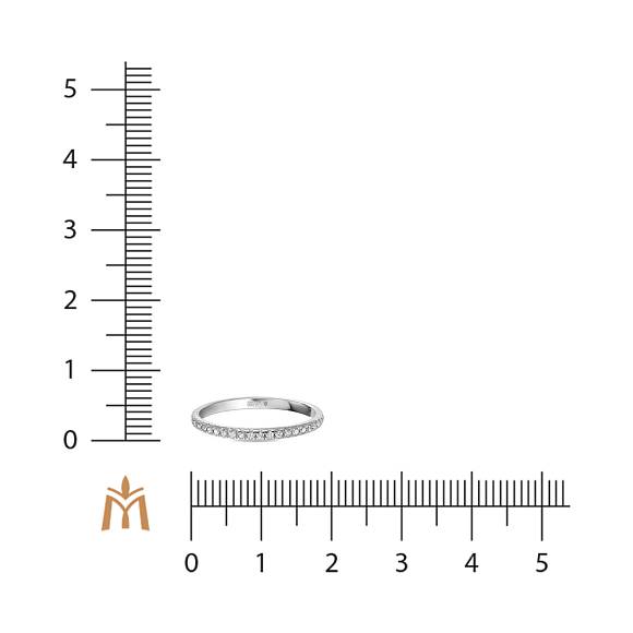 Обручальное кольцо-дорожка из белого золота с 48 бриллиантами (0,27 карат) R01-RMS-35678 - Фото 2