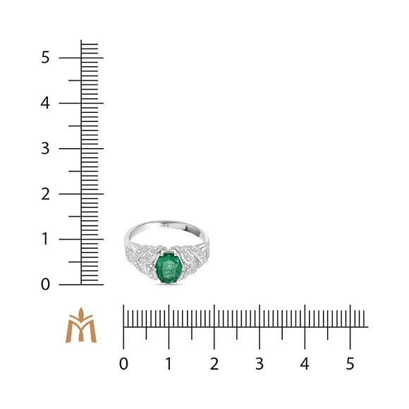 Кольцо с бриллиантами и изумрудом R01-34384-EM - Фото 3
