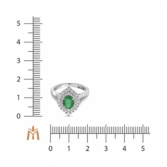 Кольцо с бриллиантами и изумрудом R01-35752-EM - Фото 2