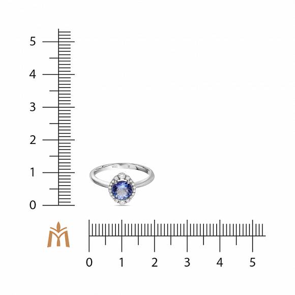 Кольцо с бриллиантами и танзанитом R01-35814TN - Фото 2