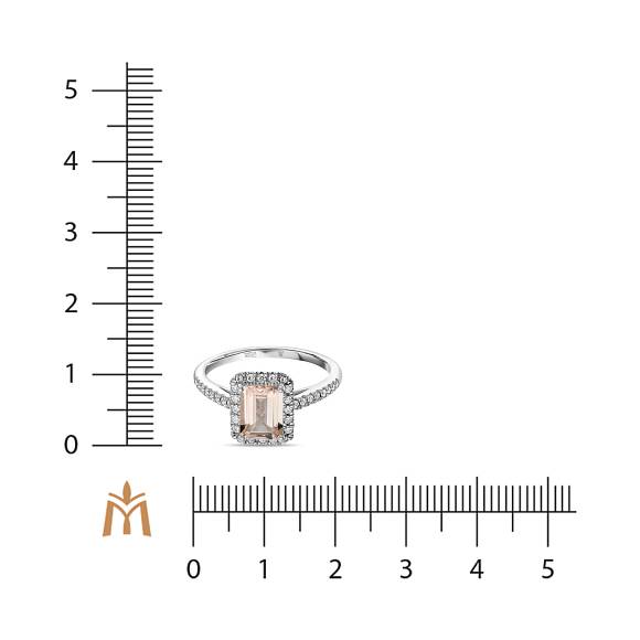 Кольцо с бриллиантами и морганитом R01-35815MN - Фото 2