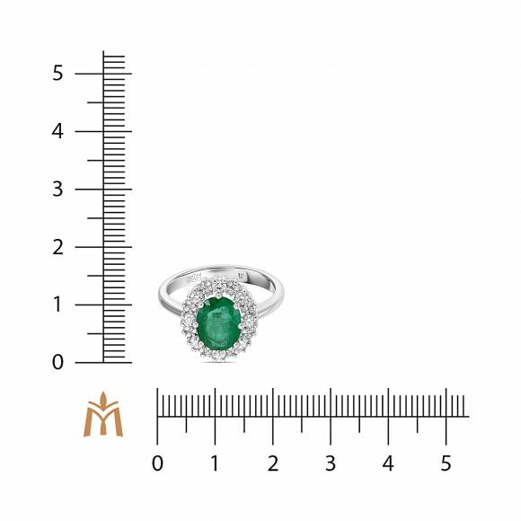 Кольцо c бриллиантами и изумрудом R01-52551-EM - Фото 2