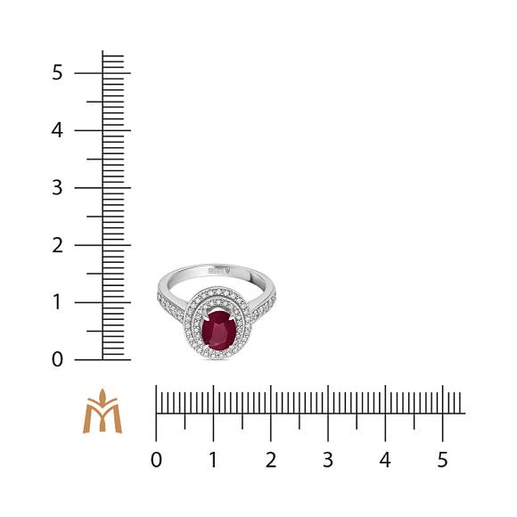 Кольцо с бриллиантами и рубином R01-EX-52840-RU - Фото 2