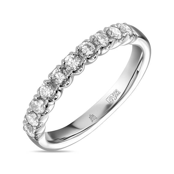 Обручальное кольцо-дорожка из золота с 10 бриллиантами R01-RMS-35804 - Фото 1