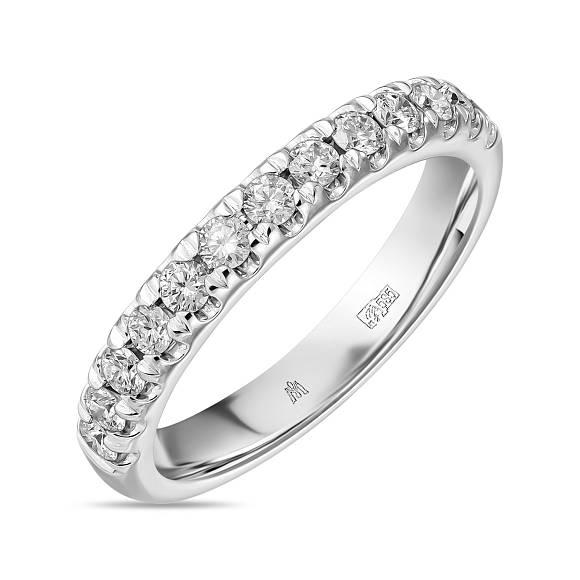 Обручальное кольцо-дорожка из белого золота с 13 бриллиантами R01-RMS-35872 - Фото 1