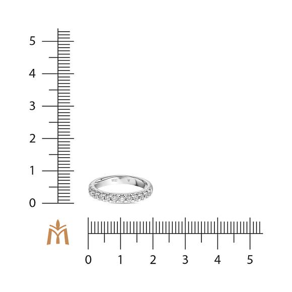 Обручальное кольцо-дорожка из белого золота с 13 бриллиантами R01-RMS-35872 - Фото 2